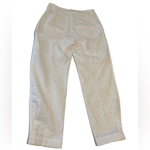 Derek Lam 10 Crosby Mila White Eyelet Cargo Utility Pants Size 8 - Picture 7 of 13